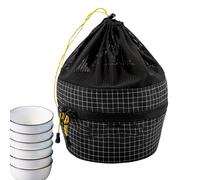 zwxqe Camping Cookware Bag, Camp Kitchen Organizer, Waterproof Picnic Flatware Holder, Outdoor Cooking Storage Case, Carrying Solution for Plates, Dishes, Pots, and Bowls