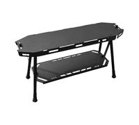 zwxqe Camping Table Foldable, Portable Aluminum Alloy Storage Rack, Lightweight Camp Shelf, Easy Assembly Cook Station, Ideal for Outdoor Adventures, Hiking, Picnics, BBQ, BLACK