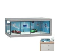zwxqe Car Model Display Cabinet, Dustproof LED Display Cabinet, 10.43×4.13×5.91in Realistic Parking Set Organizzatore, Stackable Vehicle Showcase With Lighting For Collectors and Enthusiasts