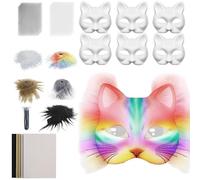 zwxqe Cat Maschera Kit, Costume Making Set, Mesh and Felt Craft Accessory, Creative Prop for Party, Cosplay, Masquerade, Donne, Men, Themed Events, Festival, Dress Up Play 7,48 x 6,69 in