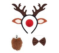 zwxqe Cervo - Cervo corna di animali divertenti | Orecchie e code di renna - Per giovani ragazze in inverno alle feste di Halloween e di Natale per cosplay, con accessori fotografici e outfit