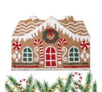 zwxqe Christmas Front Door Mat, Non Slip Floor Doormat, Gingerbread House Mat, Festive Holiday Rug for Shower Living Room Kitchen Porch Indoor Bathroom Entryway Home Decoration