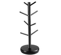 zwxqe Coffee Mug Organizer | Rotating Coffee Tazze Storage Rack | Coffee Mug Stand With Thicker Wooden Base | Black Mug Organizer - Ideal Multifunction Display For Cafe, Coffee Counter, And Bar
