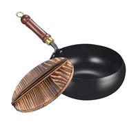 zwxqe Cooking , Traditional Iron, Ergonomic Uncoated Pan with Lid, Ideal for Home, Outdoors, Ristoranti, Camping, and Indoor Use, Durable and Versatile Cookware