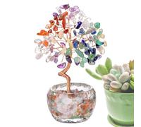 zwxqe Crystal Tree Ornament, Handmade Bonsai, Wealth & Good Luck Decor, Spiritual Healing Display, Multi Functional Gift for Family Adults Colleague, 3,54 x 2,36 x 4,72 pollici