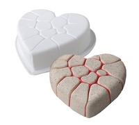 zwxqe Cupcake Mold, Torta Silicone Molds, Non Stick Baking Tools, Stylish Cracked Heart Mould, Durevole Kitchen Supplies for Candy Brownie Tart Pastry Muffin Chocolate Dessert