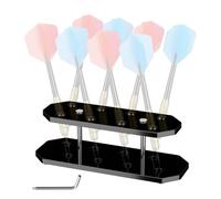 zwxqe Dart Stand, Clear Dart Storage Rack, Angled Display with 8 Capacity, Game Room Accessory for Organization, Family, Friends, Home Bar, Office Desk, Indoor Entertainment, 6.3x2.36x2.17 inch