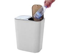 zwxqe Double Trash Can Bin, Rettangolare Waste Container, 18 l Garbage Disposal with Push-Button Lids, Kitchen Bathroom Outdoor Organizer for Camping Patio Laundry, 12,99 x 11,42 x 8,27 Inches