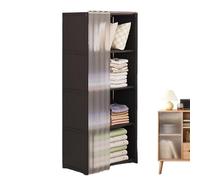 zwxqe Dust-Proof Wardrobe, Heavy Duty Portable Closet Wardrobe | Garment Shelf Closet Organizer | Clothes Rack with Non-Woven Fabric Cover, Adjustable Storage for Bedroom Organization