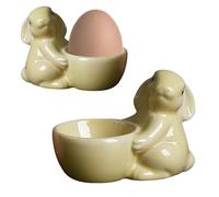 zwxqe Egg Cup, Easter Egg Cups, Ceramic Bunny Egg Holder, Creative Bunny Egg Holder, Cute Bunny Egg Cup, Bunny Statua Egg Cup, Easter Breakfast Egg Cups, Bunny Egg Holder for Dining, Ceramic Egg Cup