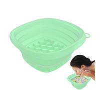 zwxqe Face Ice Bath Bowl, Silicone Basin, Foldable Facialcare Cube Tray, Compact Facial Therapeutic Basin for Spa Routine, Reusable and Eco Friendly, Black, Green, 393,25 inch