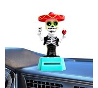 zwxqe Figurine danzanti, ornamenti a testa agitante, decorazioni per davanzale, accessori per cruscotto auto, scheletro, per scrivania, camera da, posto di lavoro, ABS, 10,5 x 5,1 cm