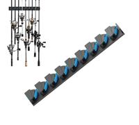 zwxqe Fishing Rod Rack, Wall Mounted Pole Stand, Storage Display Unit, Nine Stick Holder, Space Saving Organizer for Garage Ceiling Indoor Shop Vertical Horizontal Mount Tool