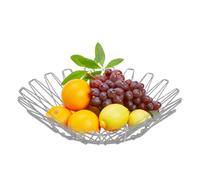 zwxqe Foldable Fruit Basket, Transformable Metal Veggie Holder, Multi-Functional Ampia Capacity Storage Bowl, Stylish Kitchen Counter Organizer per la decorazione e la cena