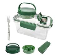 zwxqe Glass Rectangular Food Organizer, Leakproof Salad Container, Salad Jar With Side Opening, Meal Prep and Lunch Storage for Men Women Students Indoor Home Office School Gym Picnic