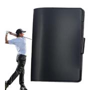 zwxqe Golf Scorecard Holder, Yardage Book Cover, Pu Leather Scorecard Case, Durable Sports Accessory Design, Compact Portable Organizer, Ideal for Friends, Lovers, 8.74x4.72 Inches, Brown, Black