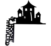 zwxqe Halloween Room Decor Halloween Wall Decorations | Halloween Door Sign, Metal Halloween Double Sided Halloween Room Decor, Castle Door Corner Sign for Halloween Home