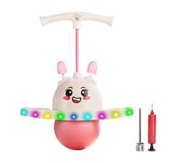zwxqe Hopping Ball Toy, Adjustable Jumping Ball with Handle, 16.93x27.17 Inches Light Up Exercise Equipment, Bunny Ears Rope Jumper, Fun Balance Game for Adults Outdoor Indoor