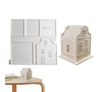 zwxqe House Casting Candle Molds, Silicone Mold House, Holiday Celebration