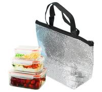 zwxqe Insulated Food Bag, Thermal Packing Pouch, Waterproof Aluminum Carrier, Reusable Lunch Tote, Durable Storage Solution for Beach Camping Travel Workplace Home Picnic Shopping Takeaway Delivery