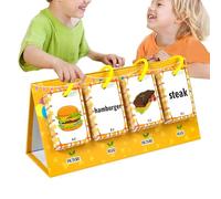 zwxqe Kids Flash Cards, Food Recognition Toys, Cognitive Children Tool, Language Learning Set, Double Sided Sheets for Educational Game Preschool Classroom Nursery Study Activity
