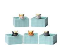 zwxqe Kitten Decorations, Bath Time Kitten Desktop Statua, Home Decorations for Cat Lovers, Bath Time Kitten Desktop Statua, Cute Tiny Cat Figurine for Living Room and Bedroom Decor