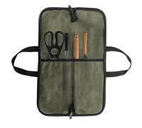 zwxqe Knives Bag, Travel Kitchenware Pouch in Waxed Canvas, Portable Chef Knives Organizer with Handle, Sturdy Storage, Cutter Bag for Culinary Professionals and Home Cooks, Verde militare, Se référer
