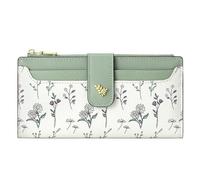 zwxqe Leather Vegan Wallet for Women, Thin Floral Purse with Zipper Coin Pocket, Functional and Stylish for Commuting, Work, Shopping, Dating, Gym, Beach, and Everyday Outings 3.54x7.48x0.59 Inches