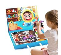 zwxqe Magnetic Puzzle - 1,69 pollici Double -Sided Pretend Play Set for Creative Learning, Fun Face Dress-Up with Educational Magnetic Pieces, Kids Girls Teens Family School Home Use
