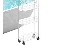 zwxqe Multifunctional Bathroom Rolling Cart with Wheels, Tiered Utility Organizer, Layered Storage Rack for Bathroom, Kitchen, and Living Room, Space-Saving Rolling Container for Home