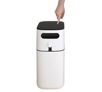 zwxqe Narrow Garbage Can, Slim Bathroom Trash Bin with Lid, Space-Saving Odor-Control Wastebasket, Compact Modern Rubbish Container for Kitchen, Bedroom, Dorm, Under-Sink Cabinet