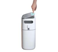 zwxqe Narrow Garbage Can, Slim Bathroom Trash Bin with Lid, Space-Saving Odor-Control Wastebasket, Compact Modern Rubbish Container for Kitchen, Bedroom, Dorm, Under-Sink Cabinet