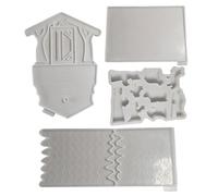 zwxqe Nativity Scene Silicone Molds, Nativity House Plaster Mould, Lightweight Resin Ornament Casting Mold for Epoxy Crafts and Christmas Home Decorations