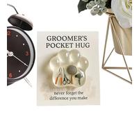 zwxqe Paw Print Pocket - Inspirational Pet Groomer Keepsake Ornament For Appreciation, Thoughtful Collectible With Encouraging Message Card, Animal Lover Memento For Friends Women Men