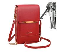 zwxqe Phone Sling Bag, Touchscreen Zipper Pack, Pu Leather Shoulder Pouch with Card Slot, Compact Carrier, Portable Travel Wallet for Passport and Mobile Lipstick Shopping