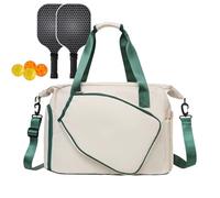 zwxqe Pickle Ball Bag, Pickle Balls Sling Bags with Adjustable Strap for Players, Waterproof Carryall Bottle Pocket Shoe Compartment, Spacious Handle Pouch Racket Court Badminton Family