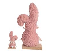 zwxqe Plush Bunny Sculpture, Collectible Keepsake Easter Decor, Soft Bunny Figurine for Bookshelf, Dining Table, Windowsill, Bedside, Party, Wedding, Housewarming Decorations, 6,1 x 2,56 pollici