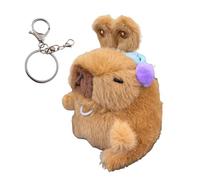 zwxqe Plush Keychains - Soft Adorable Capybara Keyring with Movable Ears, Cute Plush Animal Backpack Pendant, Fun Decorative Accessory for Everyday Carry Charm for Son Daughter Husband, blu, Se