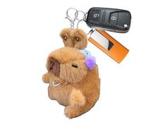 zwxqe Plush Keychains - Soft Adorable Capybara Keyring with Movable Ears, Cute Plush Animal Backpack Pendant, Fun Decorative Accessory for Everyday Carry Charm for Son Daughter Husband, malva, Se