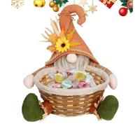 zwxqe Ringraziamento Scarecrow Fruit Basket, Fall Table Centerpiece Basket, Hand-Made Scarecrow Doll Decor, Unico Holiday Fruit Basket, Scarecrow Kitchen Decor Ornament, Tiered Tray Decoration