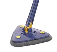 zwxqe Rotatable Adjustable Cleaning Mop, Long Handle Triangle Mops, Extendable 360 Degree Rotation, Wet Dry Duster, Ideal for Home Apartment Dorm Cleaning Use, 9.84x9.84x47.24In
