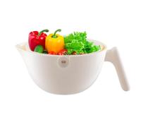 Zwxqe Rotating Kitchen Colander, Household Drainer Basket, Handheld Food Strainer, Multi-Function Vegetable and Fruit Washing Tool for Easy Draining and Rinsing