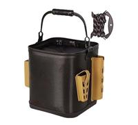 zwxqe Secchio da, contenitore da portatile, borsa per esche, supporto per canna leggero, 24,5 x 25 x 26 cm, serbatoio d'acqua con doppia cerniera, per campeggio, canottaggio, escursionismo