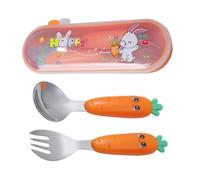 zwxqe Set di Posate per i Primi Anni,Kit di Argenteria per Bambini in Acciaio Inossidabile con Scatola Portatile | Lavabile in Lavastoviglie per Viaggi Cene Riunioni