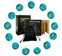 zwxqe Set rune, pietre per divinazione, strumenti spirituali con guida e custodia, pietre simboliche naturali, ideali per altare, paganesimo, rituali, meditazione, stregoneria