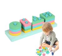 zwxqe Shape Sorter Toy, Colorful Block Puzzle, Color Stacker Set, Preschool Learning Activity, Fine Motor Skill Tool, Matching Game for Home Classroom Playroom Preschool Center