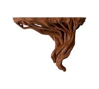 zwxqe Shelves on Wall, Rustic Tree Root Corner, Floating Display Rack with Mount, Wooden Storage Shelf Unit, Artistic Home Decor Support Across Bedrooms and Creative Office Frame for Flower Pots