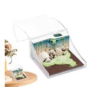 zwxqe Small Note Pads, Panda Theme Paper Sculpture Memo Pad, Non-Stick Note Bookmark with Pen Holder, Portable Tear Away Notepad Sculpture for Birthday and