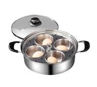 zwxqe Stainless Steel Egg Poacher, 4 Cup Poached Egg Maker, Non-Stick Steamer Pan, Rust-Resistant Kitchenware, Easy to Use, Ideal for Breakfast, Brunch, and Everyday Cooking