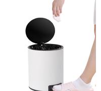 zwxqe Stainless Steel Trash Can, Slow Close Garbage Bin, Silent Closing Trash Bin, Step-Open Kitchen Trash Can, Modern Bathroom Waste Bin, Odor-Protected Trash Can, Silent Lid Trash Can